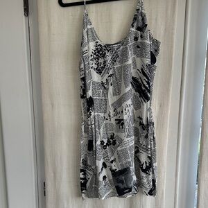 Reformation Monochrome Newsprint Dress